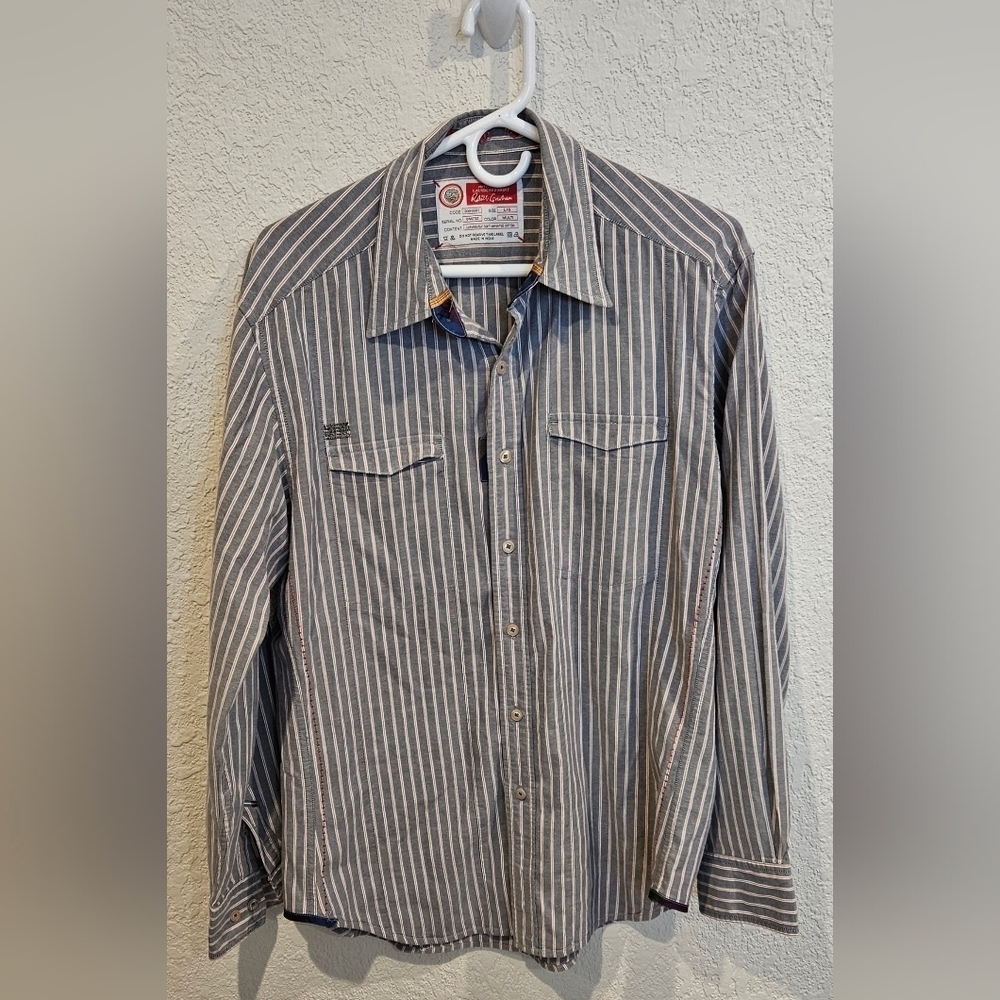 Robert Graham Men's Button Down Blue Long Sleeve size Large